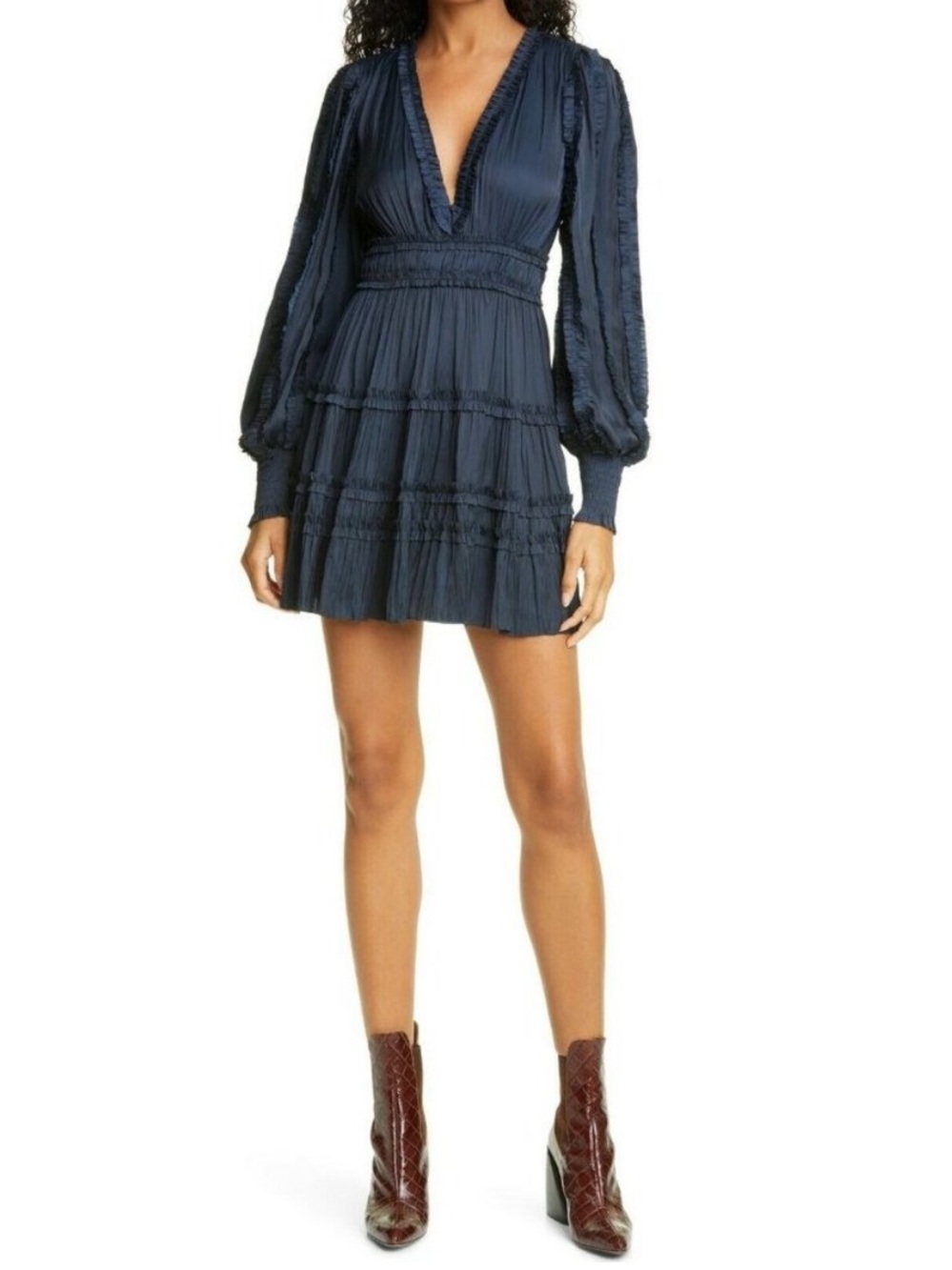 Ulla Johnson Gemma Mini Dress in Midnight Blue